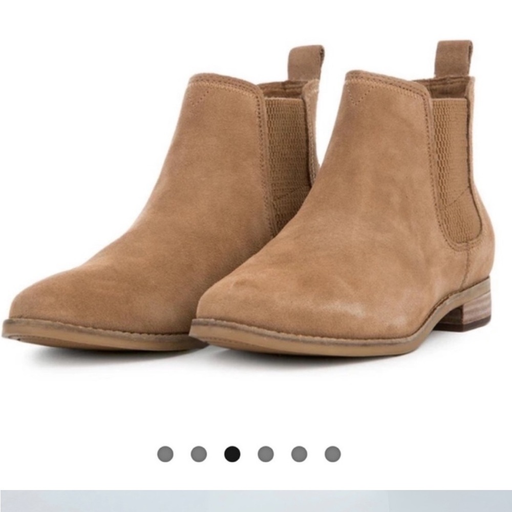 Toms Tan Ankle Booties with Elastic Panels